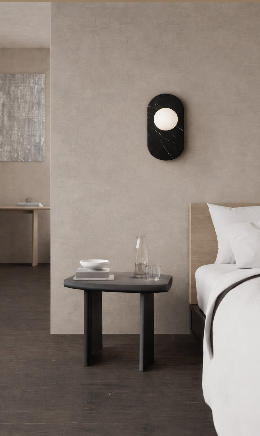 Nyla Obround Wall Sconce - Black Marble