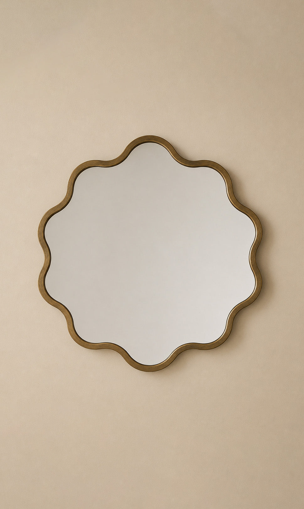 Scalloped Round Mirror
