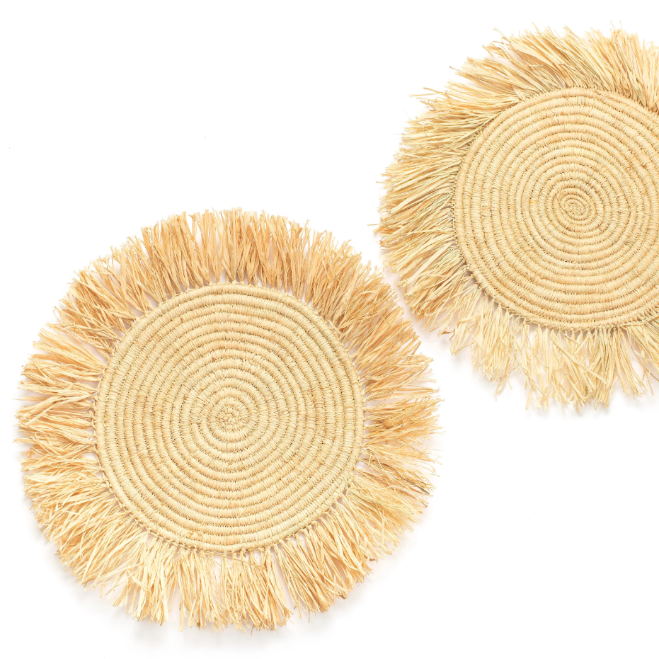 Raffia Coasters - Set of 4
