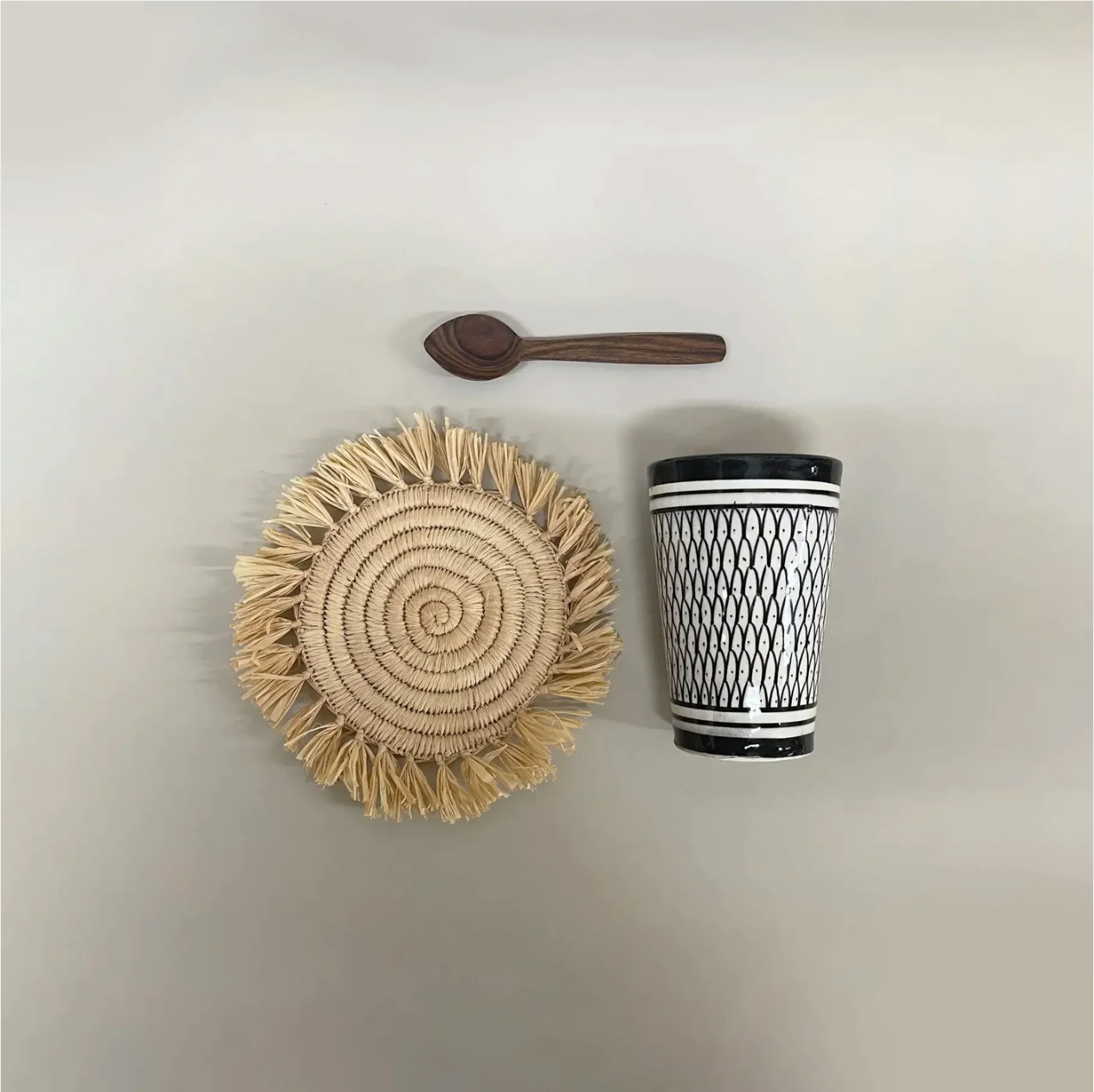 Raffia Coasters - Set of 4