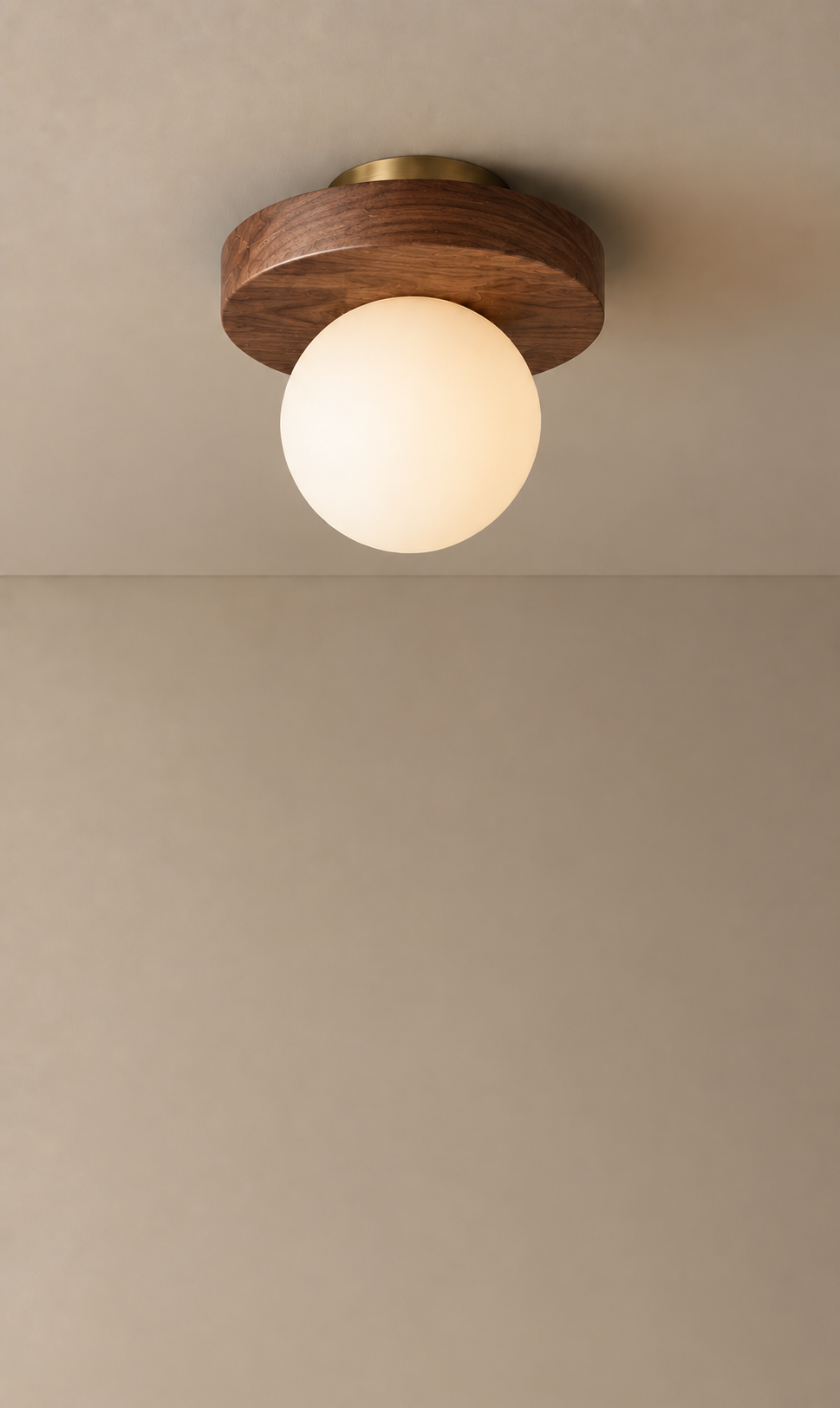 Maria Walnut Disc Flush Mount