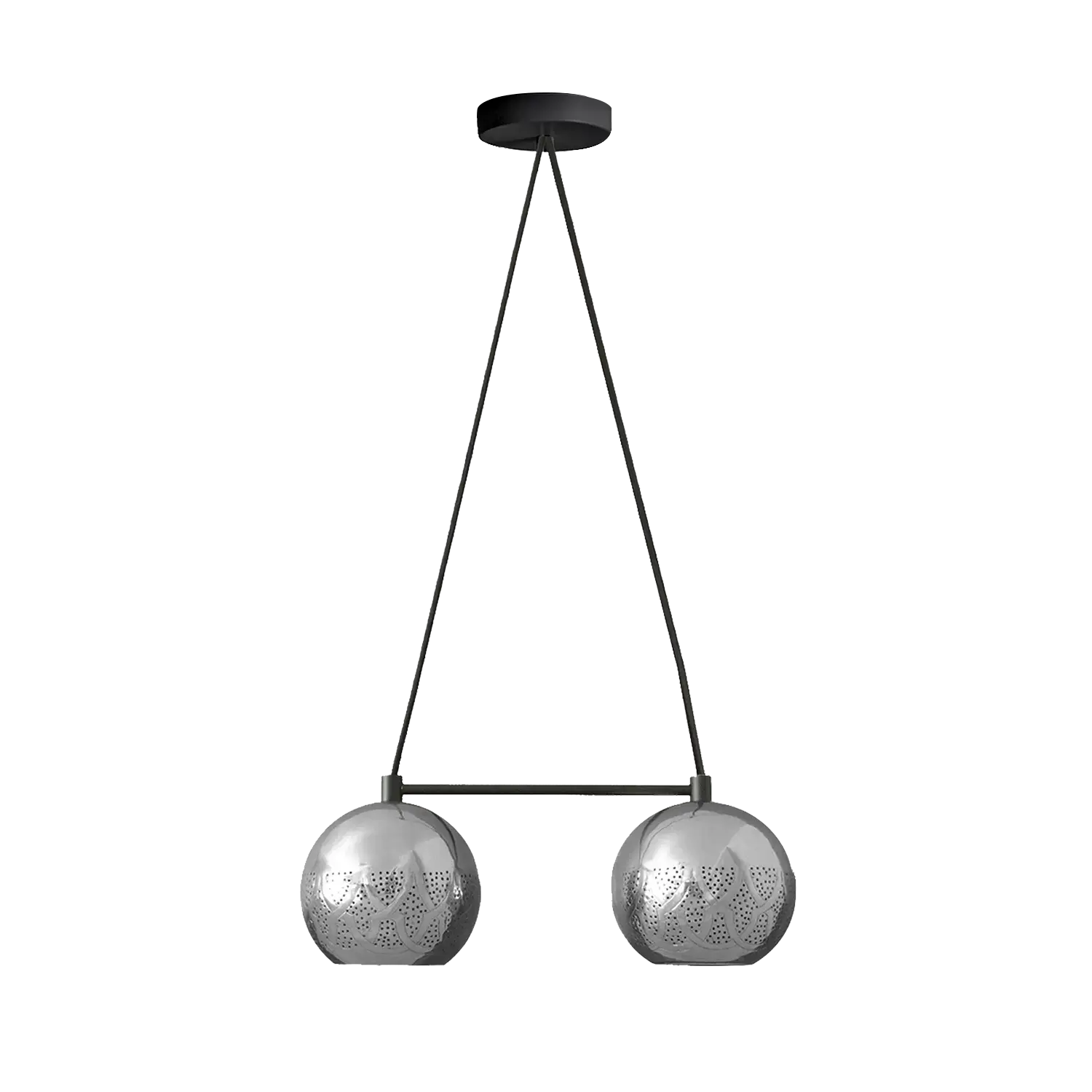 Dounia home chandelier in nickel silver  made of Metal, Model: Nur R