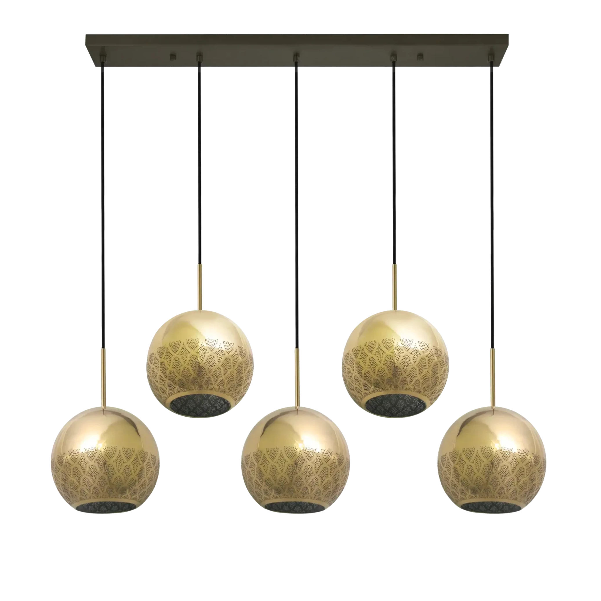 Dounia home chandelier in Polished brass  made of Metal, Model: Nur