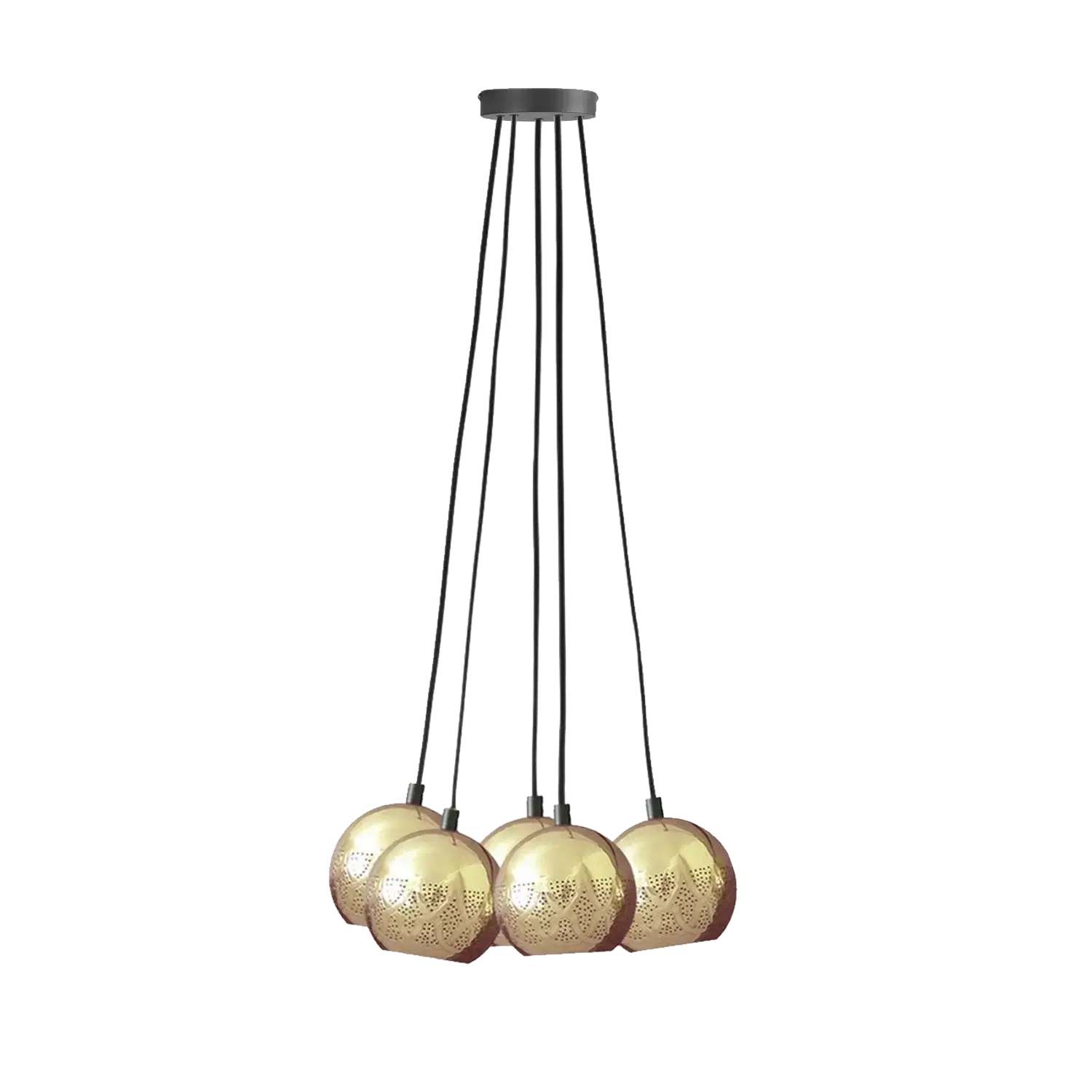 Dounia home chandelier in Polished brass  made of Metal, Model: Nur cluster