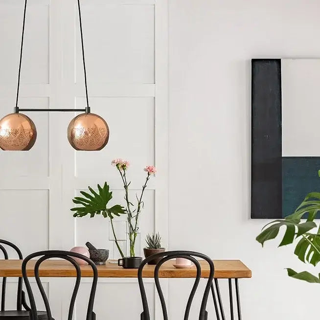 Dounia home chandelier in Polished copper  made of Metal, used as a dining room lighting,  Model: Nur R