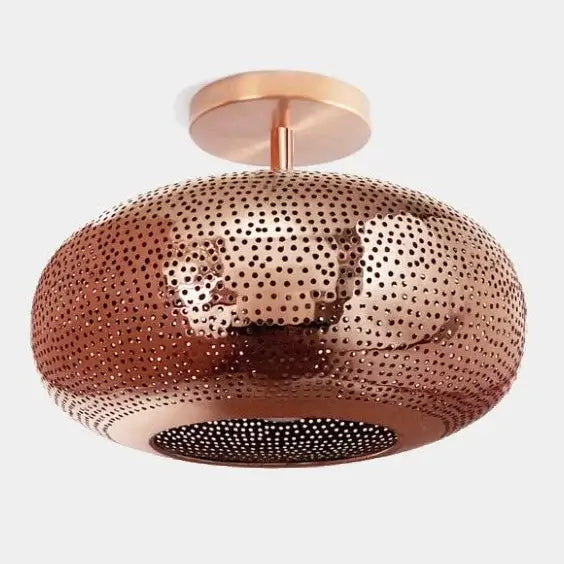 Dounia home Ceiling flush mount in Polished copper made of Metal, Model: LIla