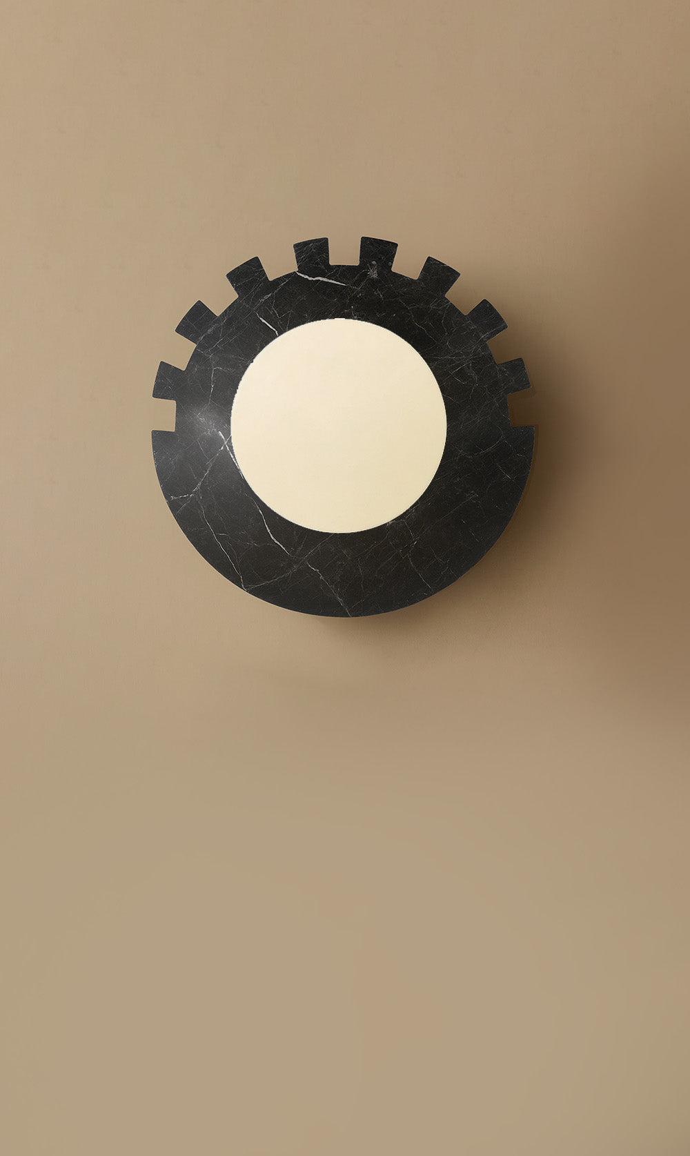 Checkered Disc Wall Sconce - Black Marble