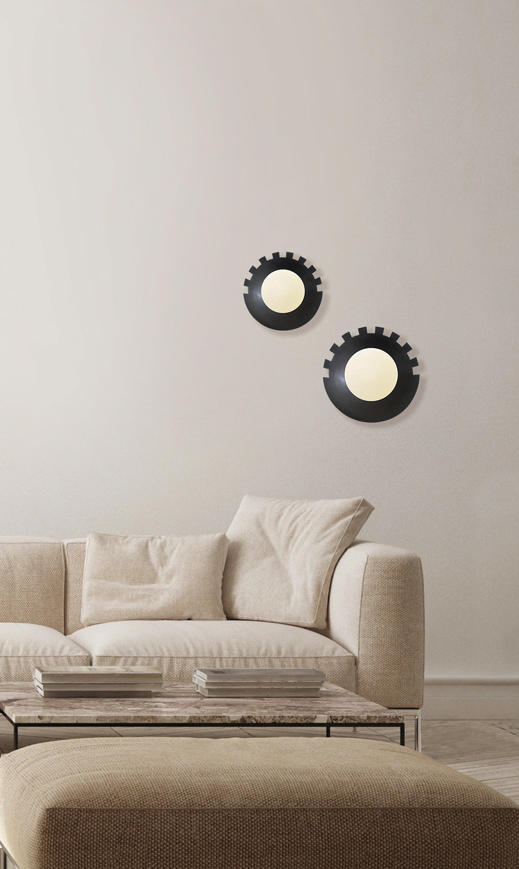 Checkered Round Wall Sconce