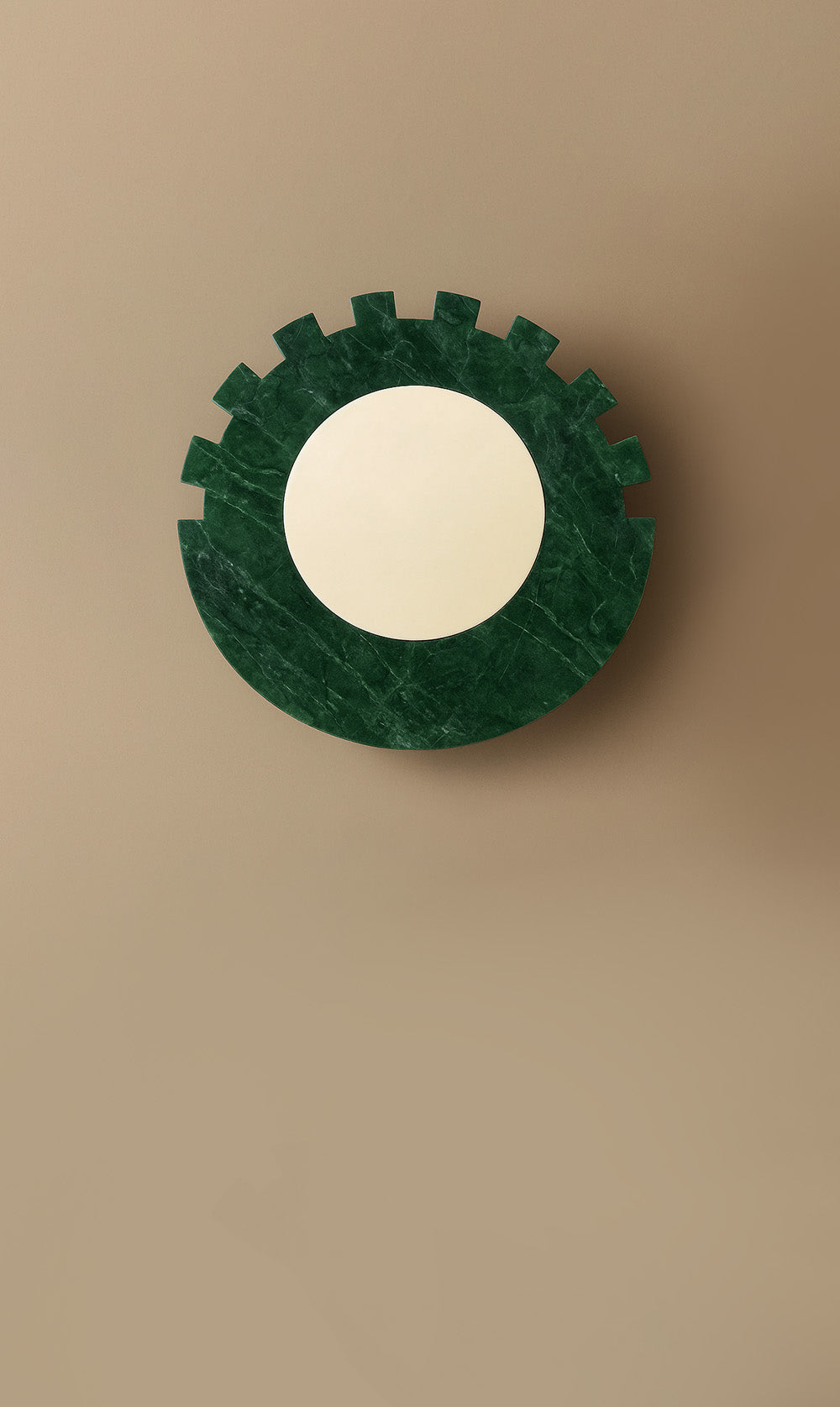 Checkered Disc Wall Sconce - Green Marble