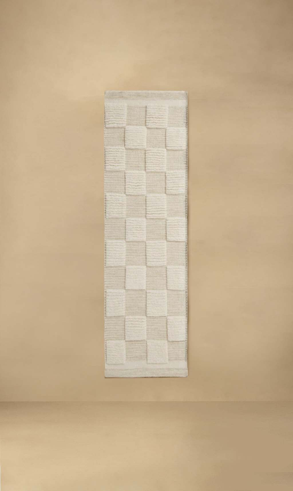 Checkered Runner Rug - Ivory