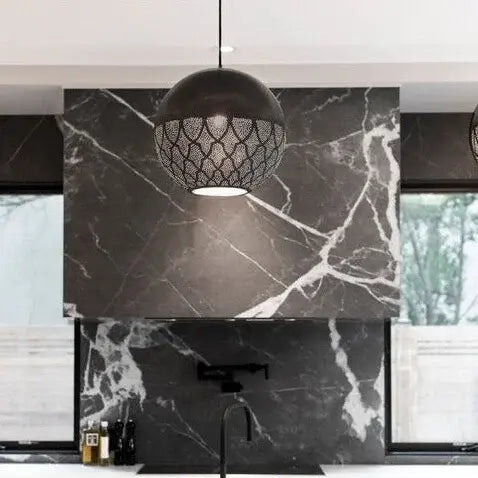 Dounia home Pendant light in black made of Metal, Model: Nur reversed