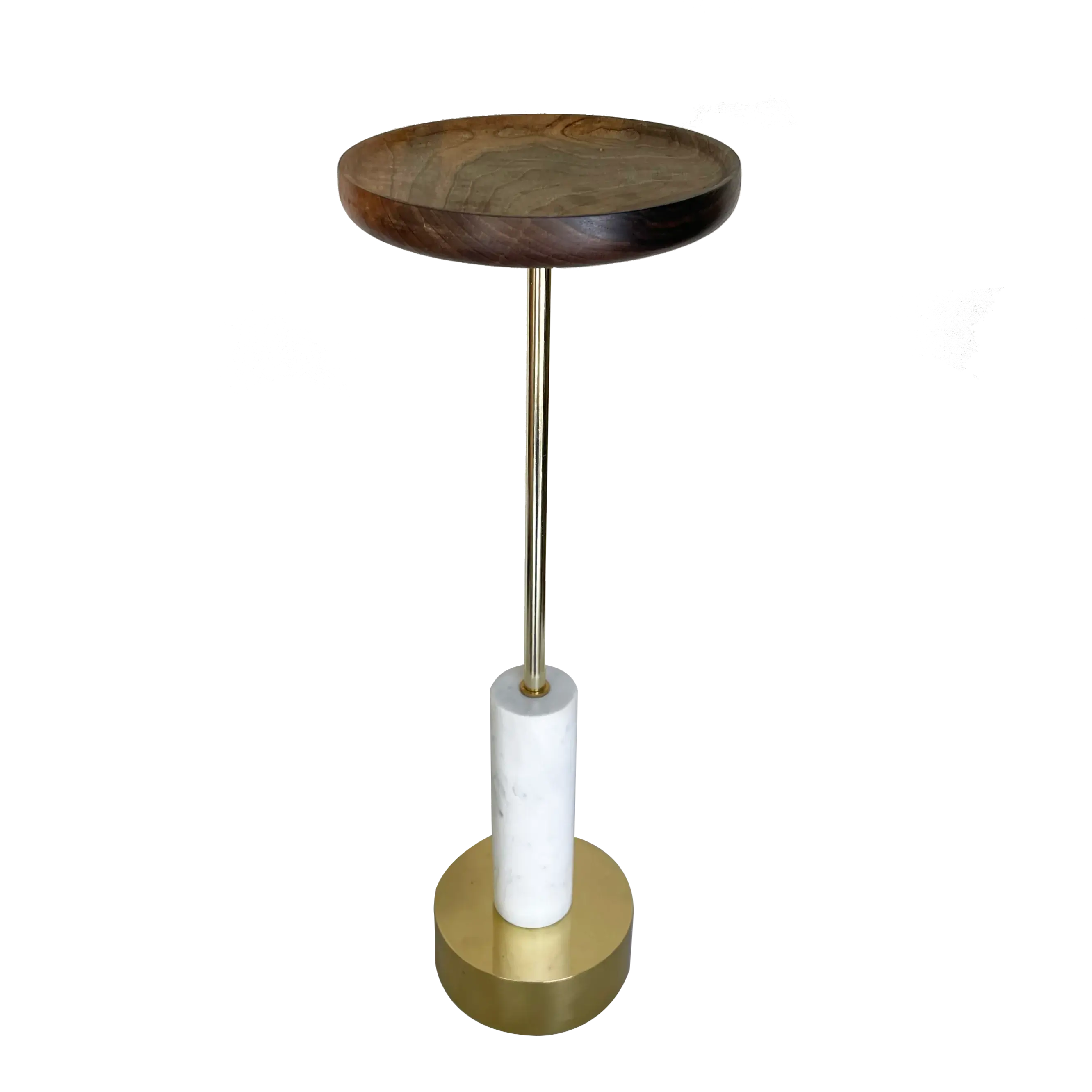 Dounia home Drink table in polished brass made of White Marble, Model: Ari