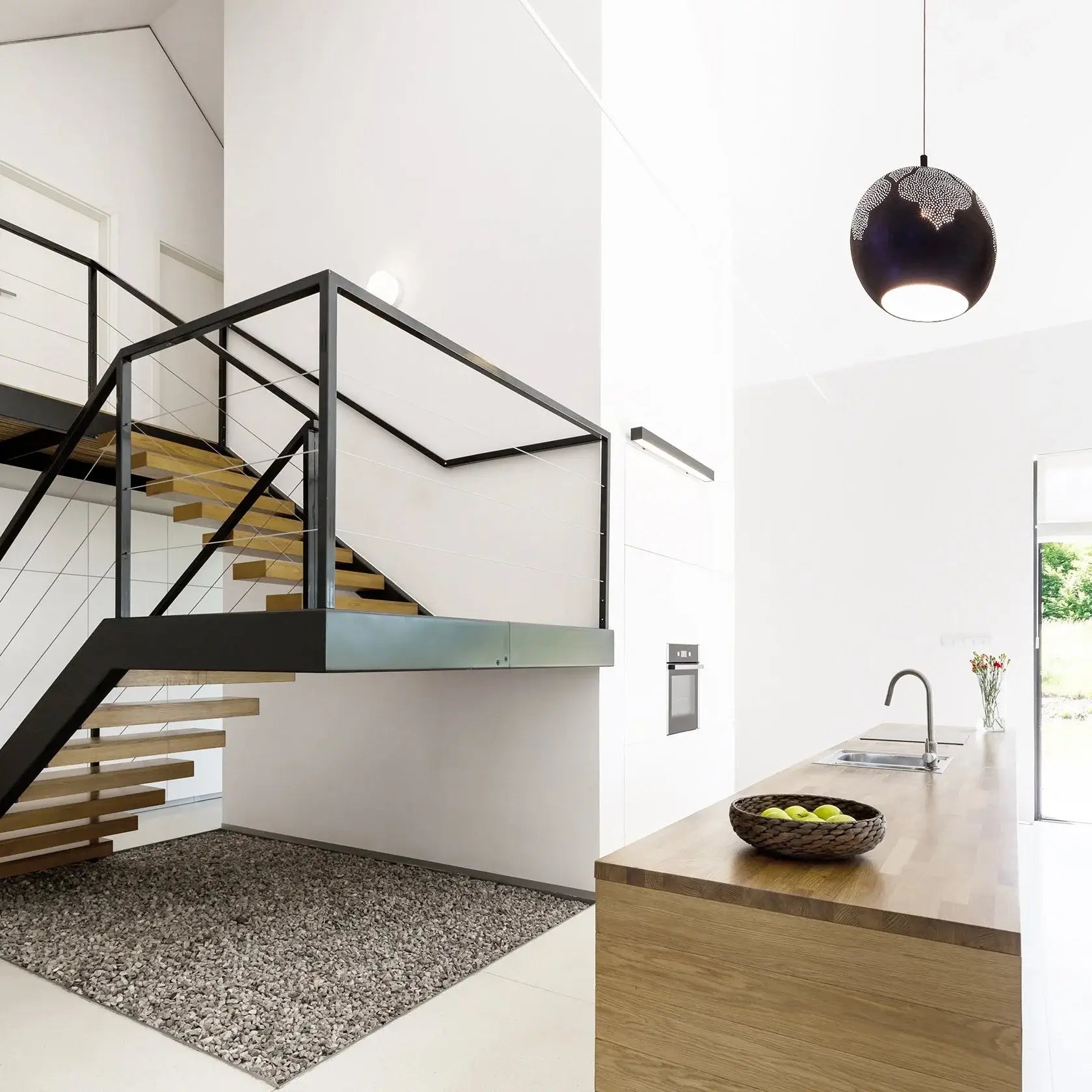 Dounia Home Najma Pendant Light | Matte Gun Metal | Shade Size: 12"