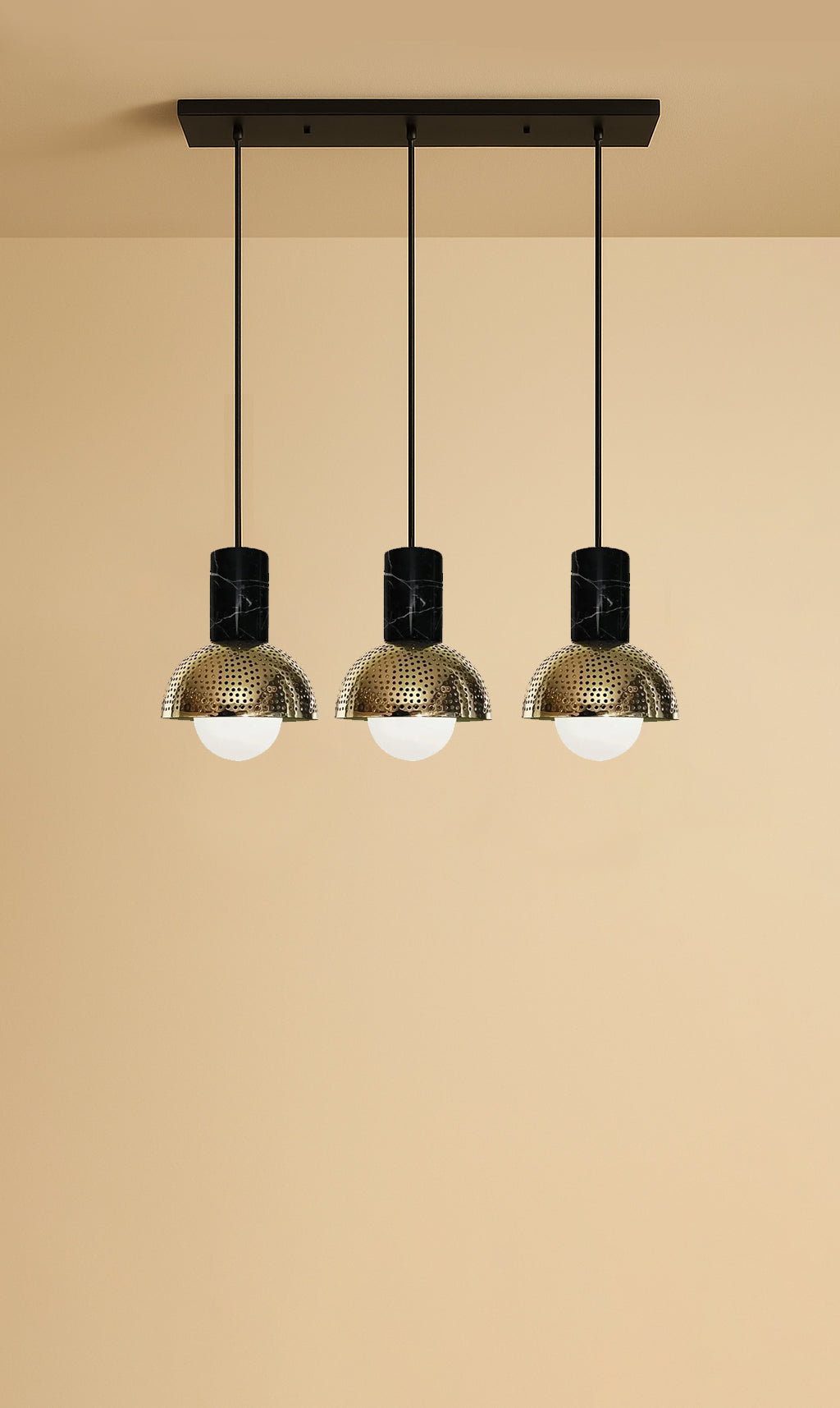 Maria linear 3 globe chandelier