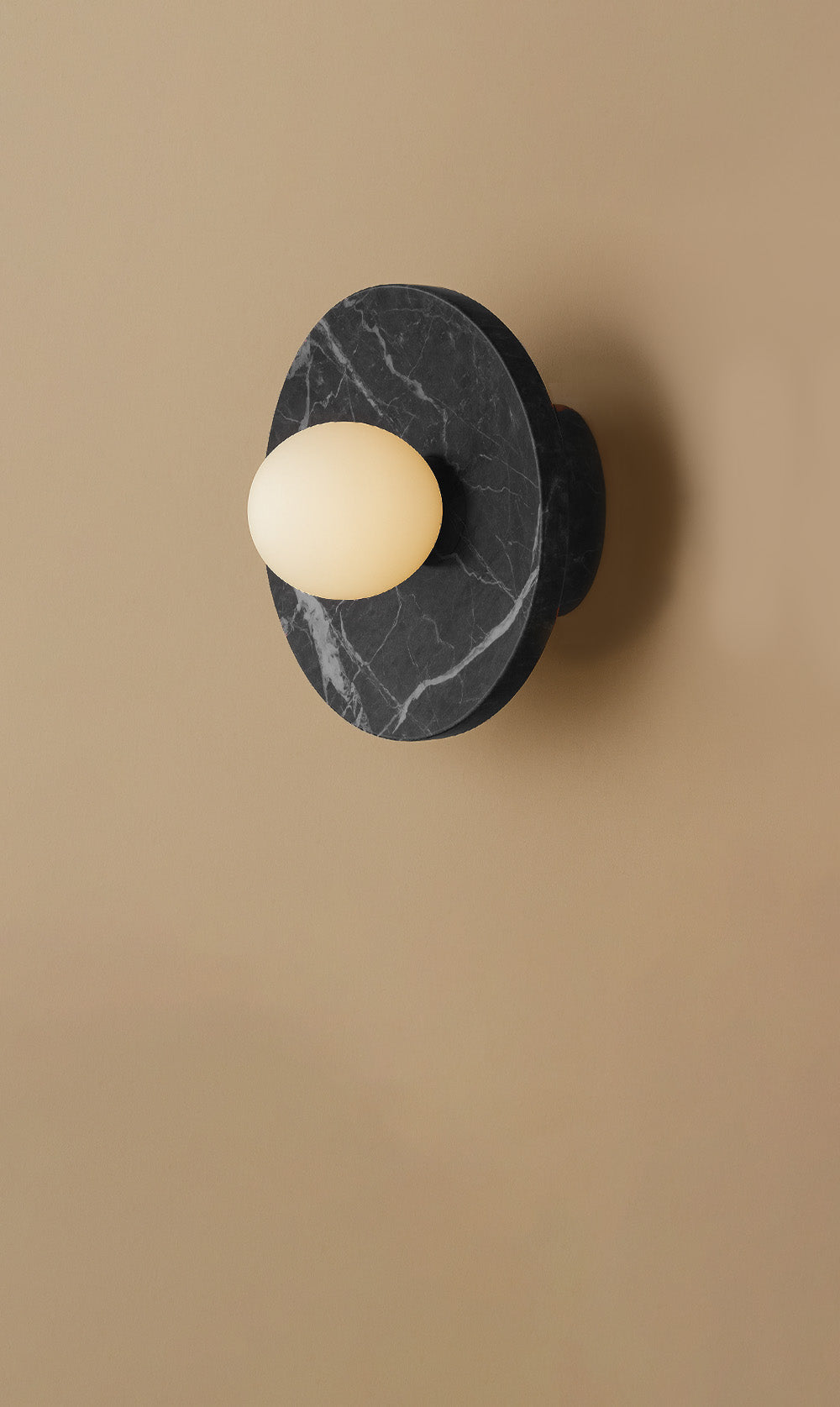 Maria Disc Wall Sconce - Black Marble