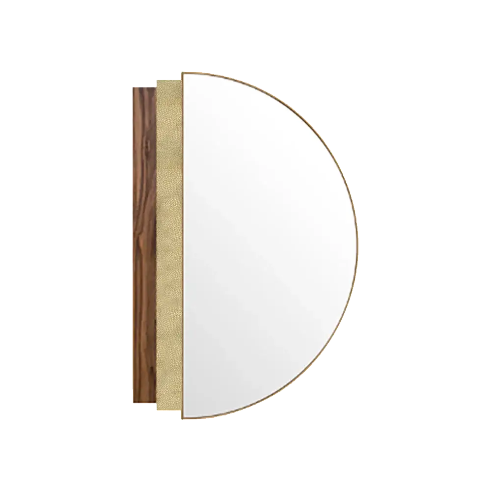Dounia home Mirror in --------------- made of Walnut and brass, Model: Nass