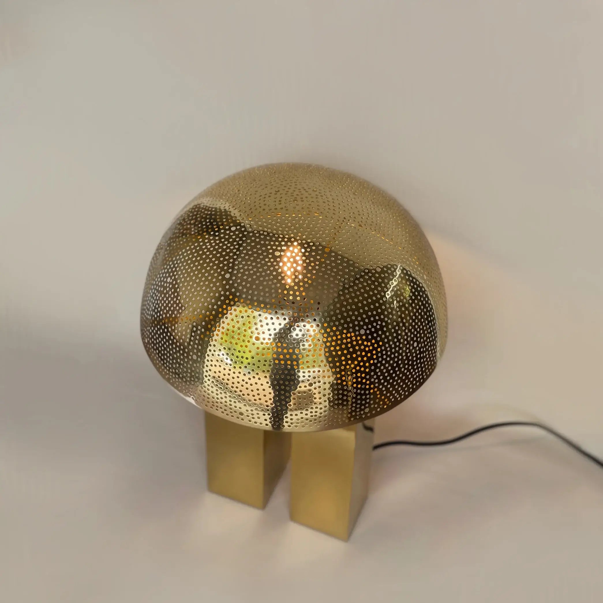 Dounia home Mushroom Table lamp polished brass metal  made of Metal, Model: Amur
