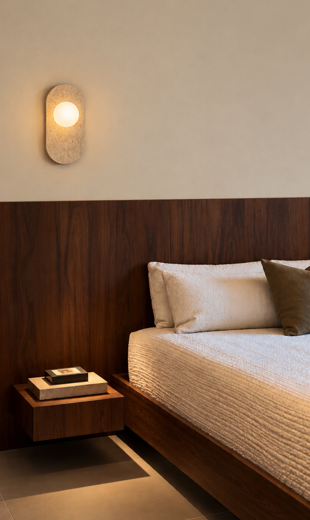Nyla Obround Travertine Wall Sconce