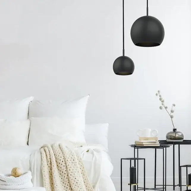 Dounia home Pendant light in black   made of Metal, Model: Mishal