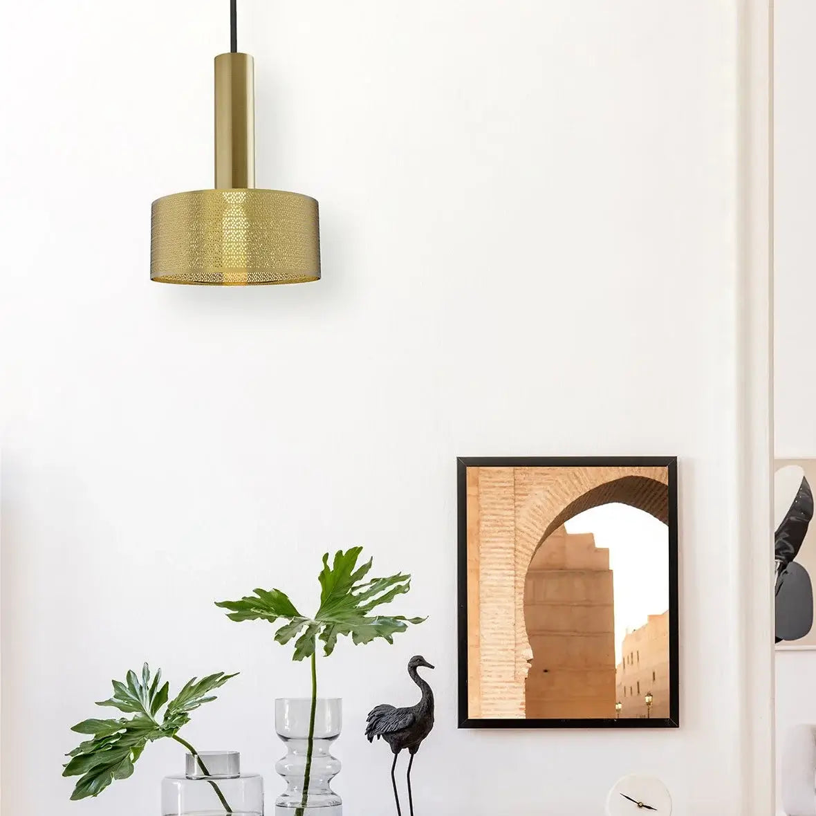 Dounia home Pendant light in polished brass  made of Gunmetal, Model: Alula