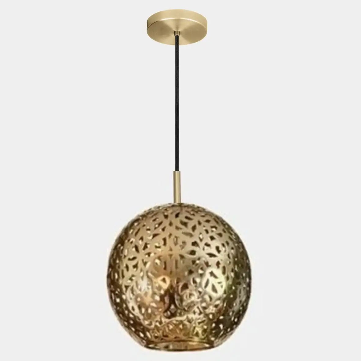 Dounia home Pendant light in antique brass   made of Metal, Model: Riad  single