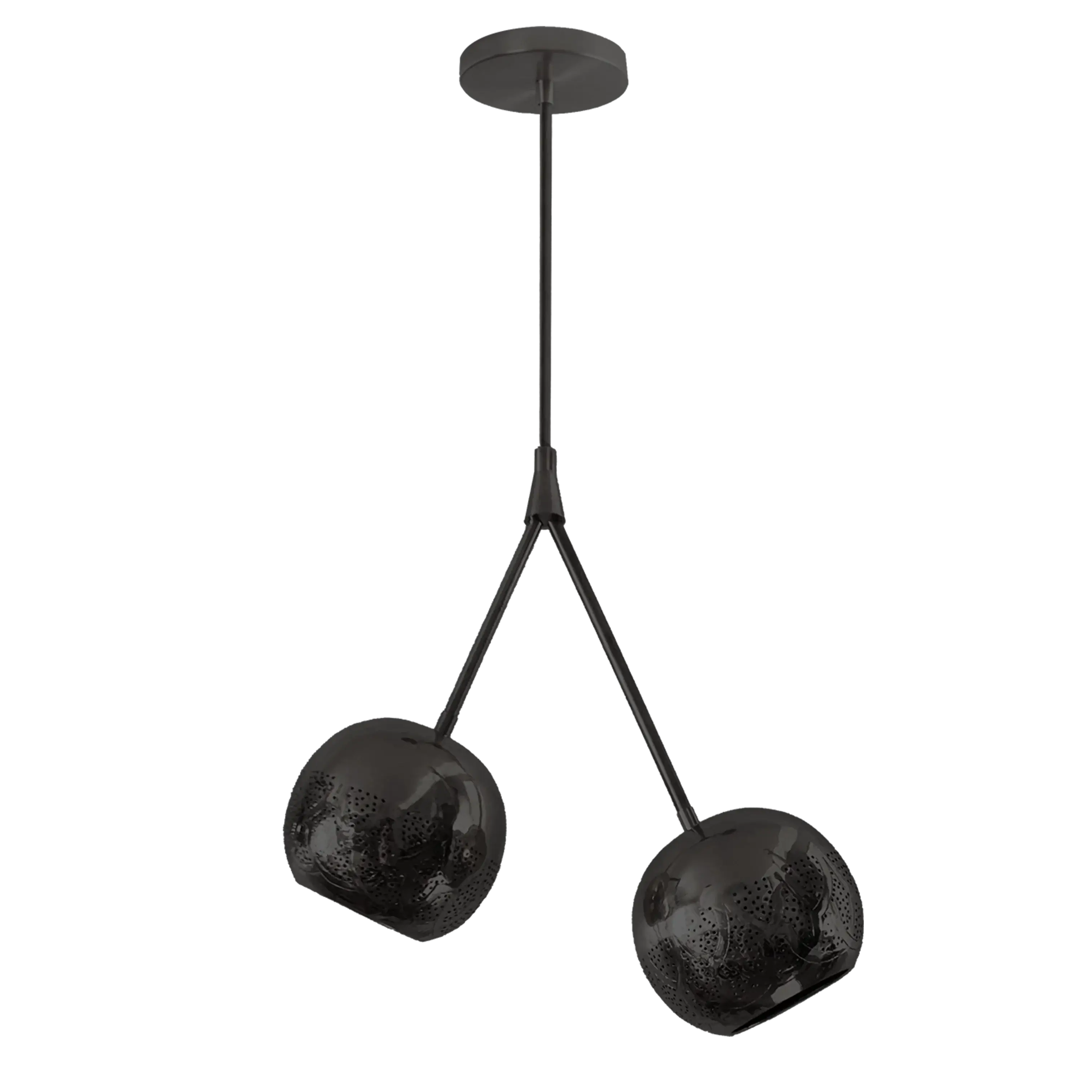 Dounia home Pendant light in black  made of Metal, Model: Nur mod twin