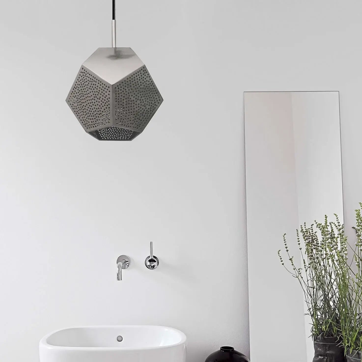 Dounia home Pendant light in nickel silver made of METAL,  used as a bathroom lighiting,  Model: Ula