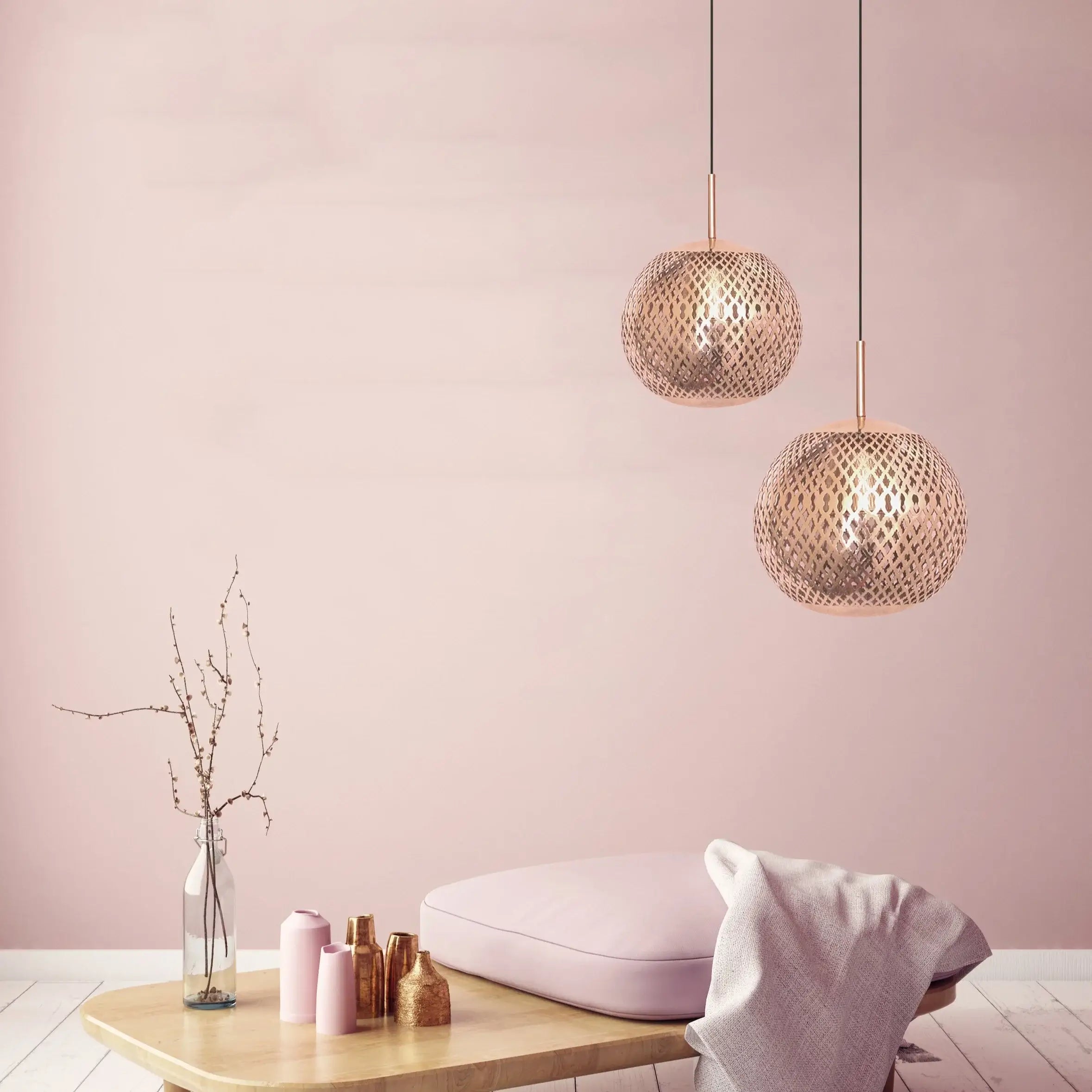Dounia home Pendant light in Polished brass  made of Metal,  used as a bedroom lighiting, Model: Ziya