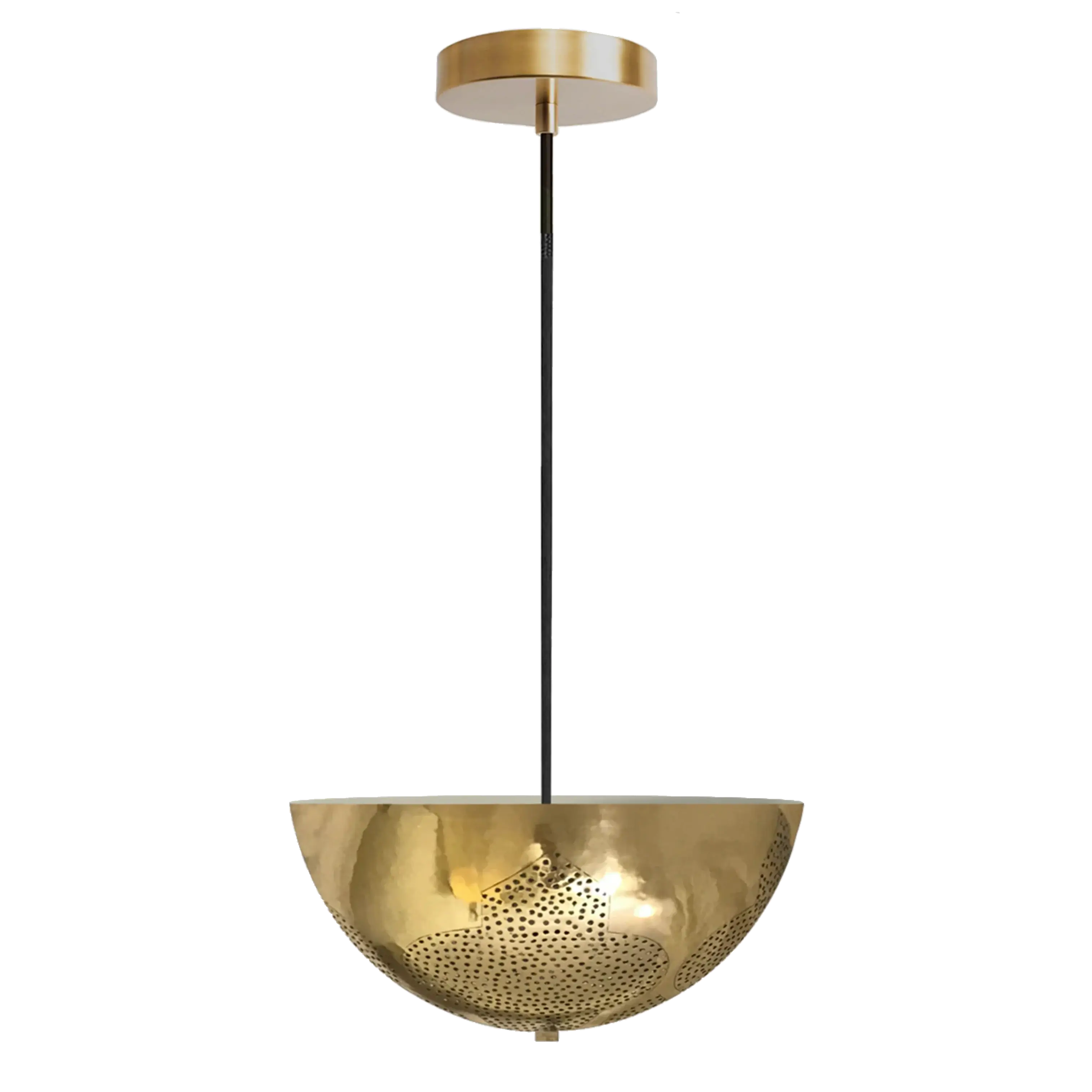 Dounia home Pendant light in polished brass  made of Metal, Model: Najma dome