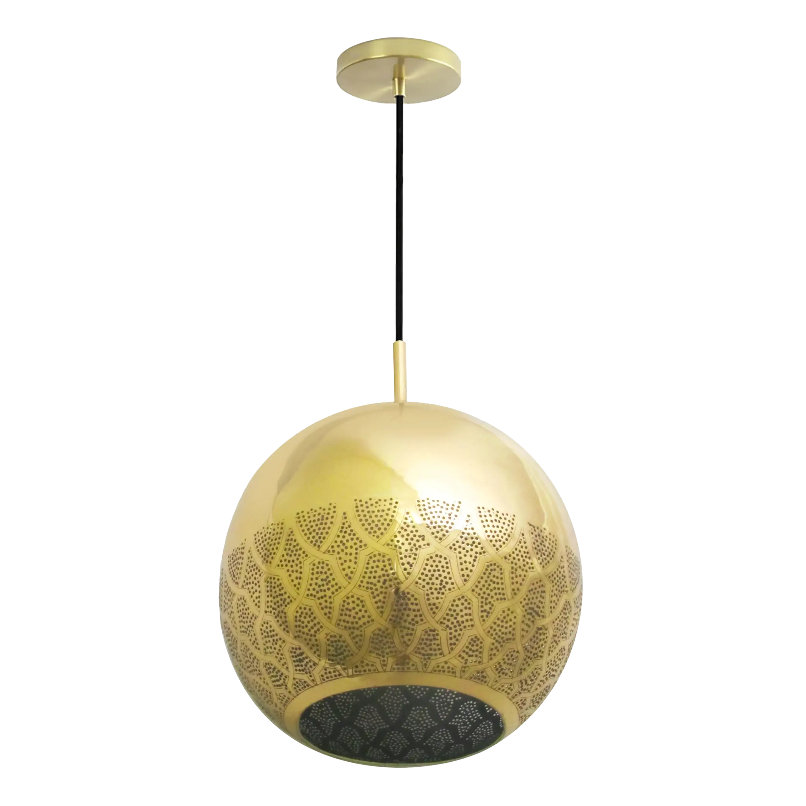 Dounia home Pendant light in Polished brass  made of Metal, Model: Nur reversed