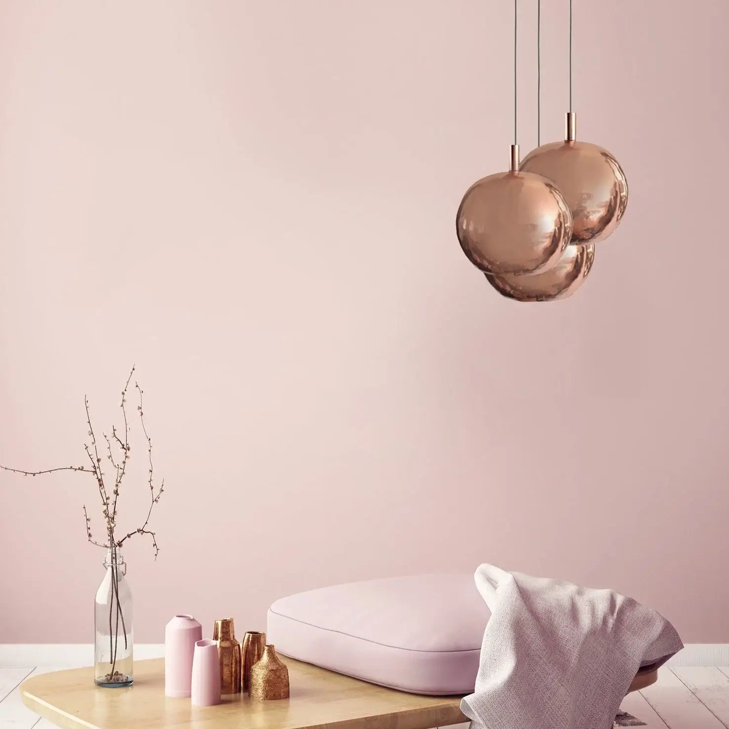 Dounia home chandelier in Polished copper made of Metal, used as a bedroom lighting, Model: Mishal
