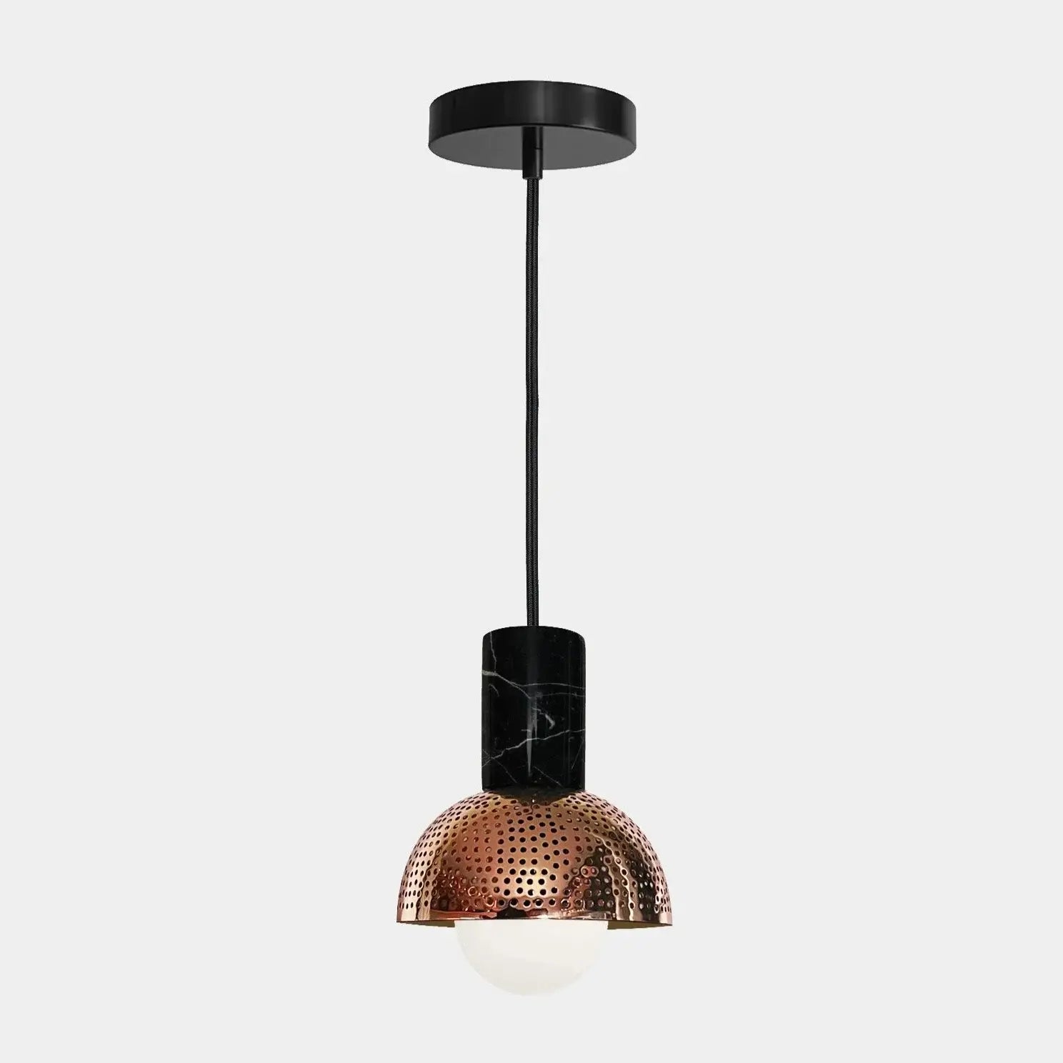 Dounia home Pendant light in Polished copper made of Metal, Model: maria marble dome