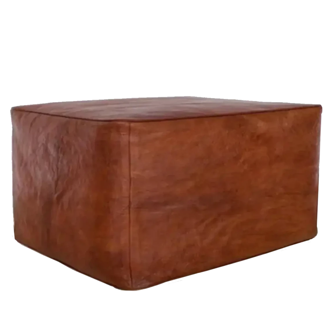 Leather square ottoman pouf discount