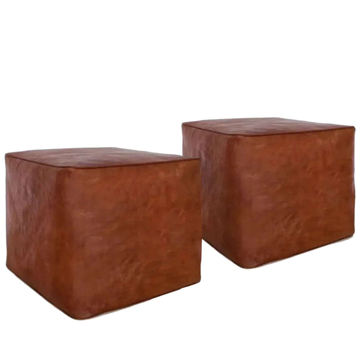 Dounia home pouf  made of Leather, Model: IDRA