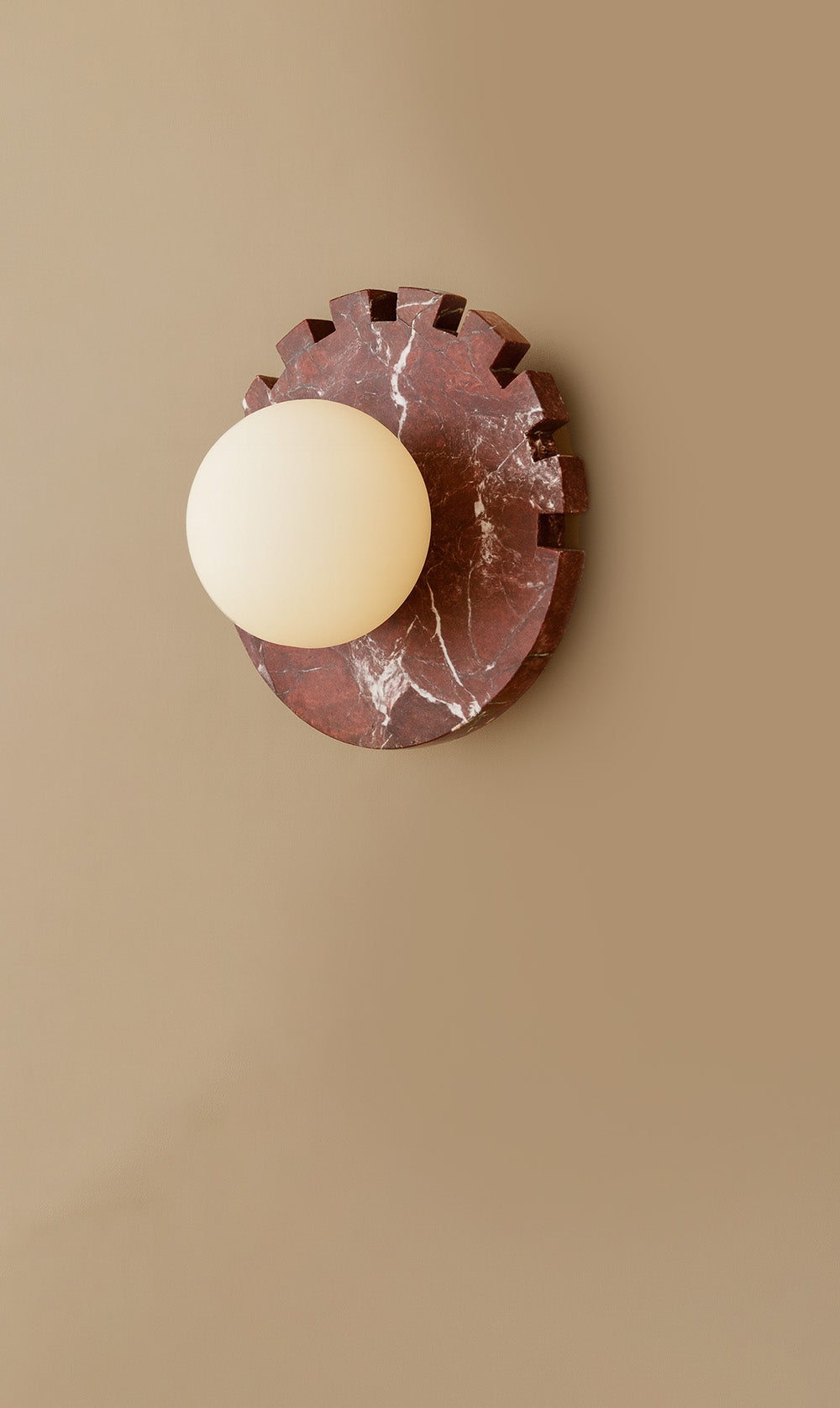 Checkered Disc Wall Sconce  - Red Marble