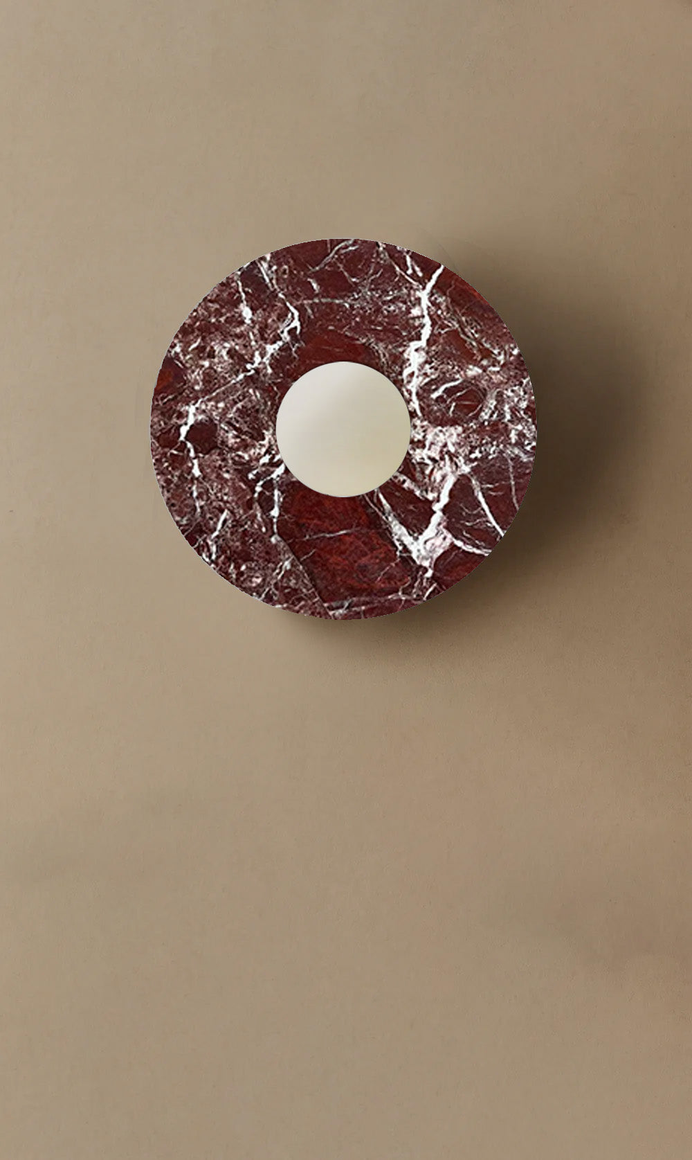 Maria Disc Wall Sconce  - Red Marble