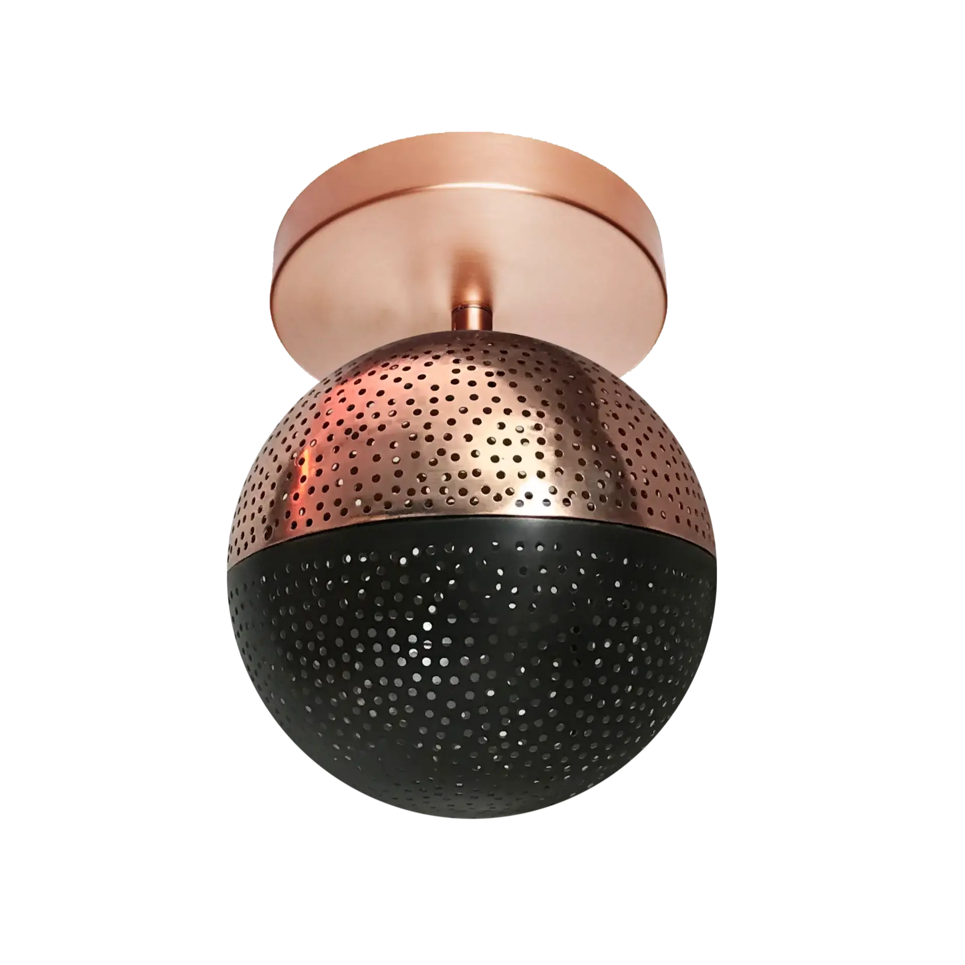 Dounia home Semi-flush in polished copper /black  made of metal, Model: Kora
