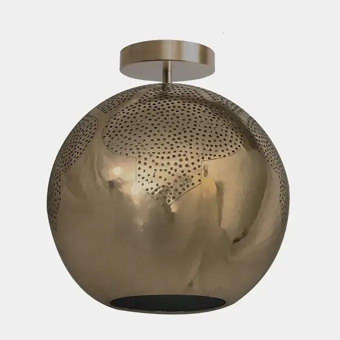 Dounia Home Semi-Flush in Antique Brass | Shade Sizes: 10" Model: Najma