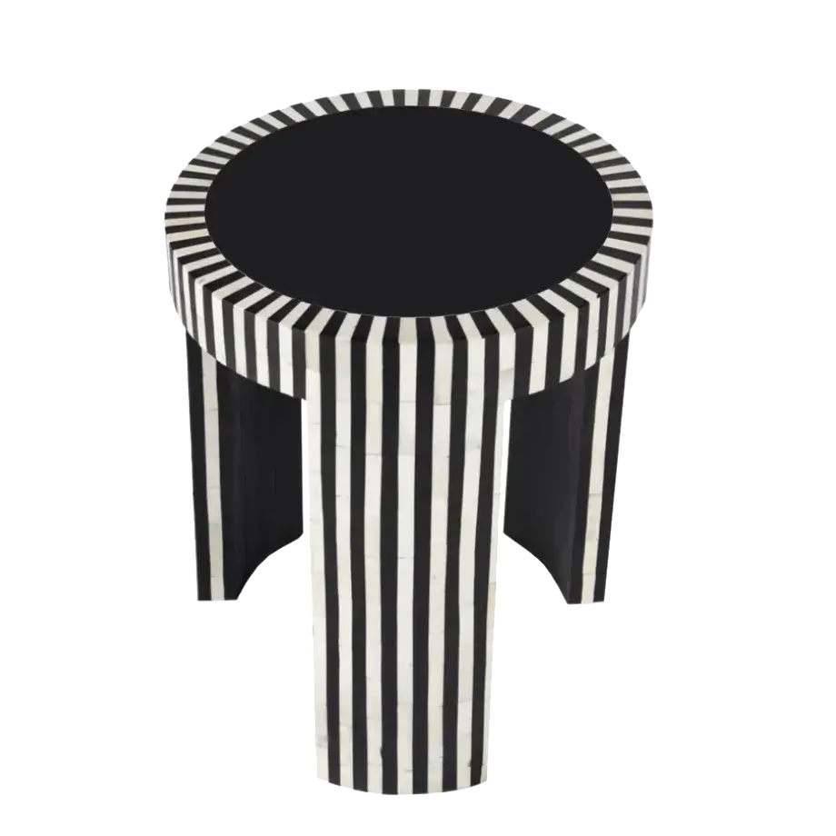 Black and white online inlay side table