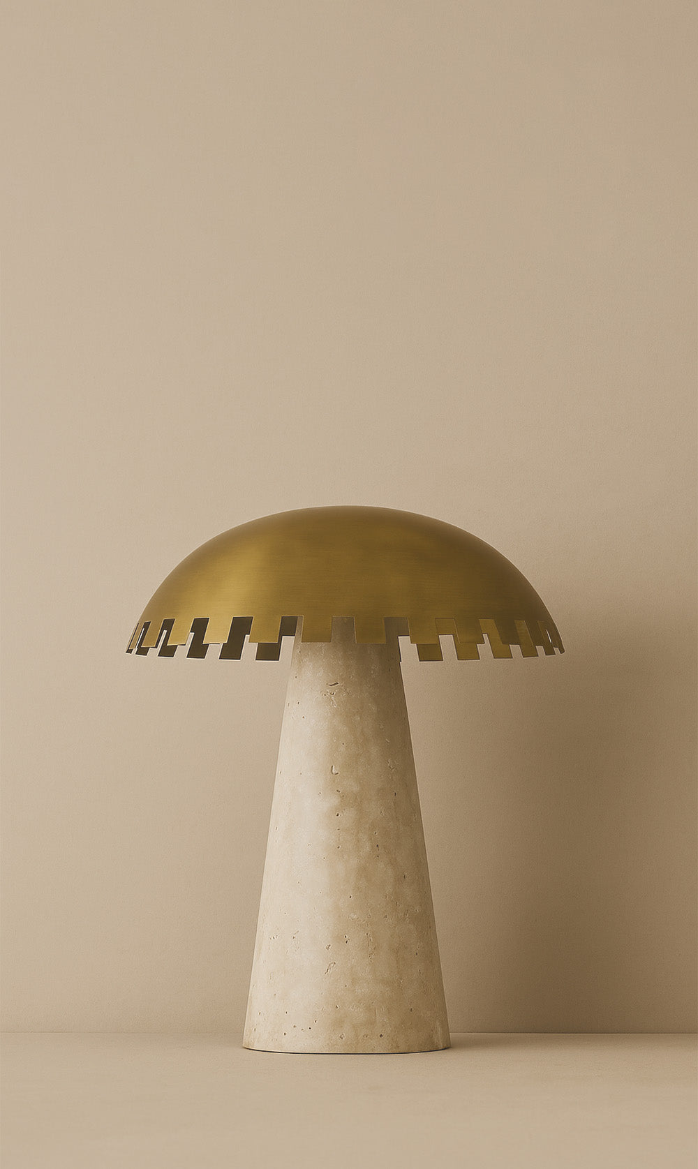 Checkered Table Lamp Travertine
