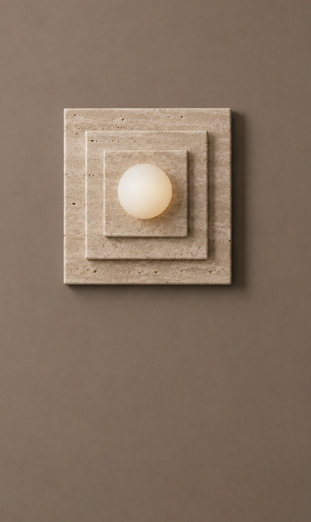Ula Layered Travertine Square Wall Sconce