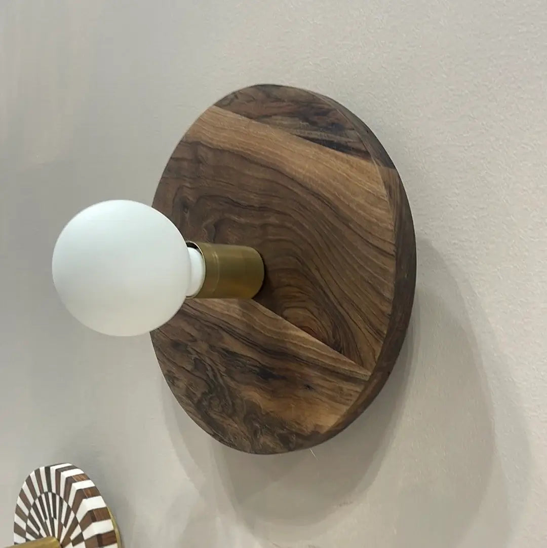 Dounia home Wall sconce in  made of Walnut  porcelain, Model: Dura, Side Shot
