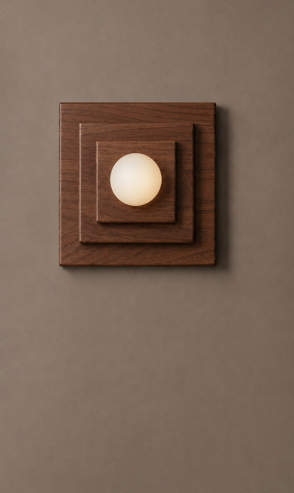 Ula Layered Walnut Square Wall Sconce