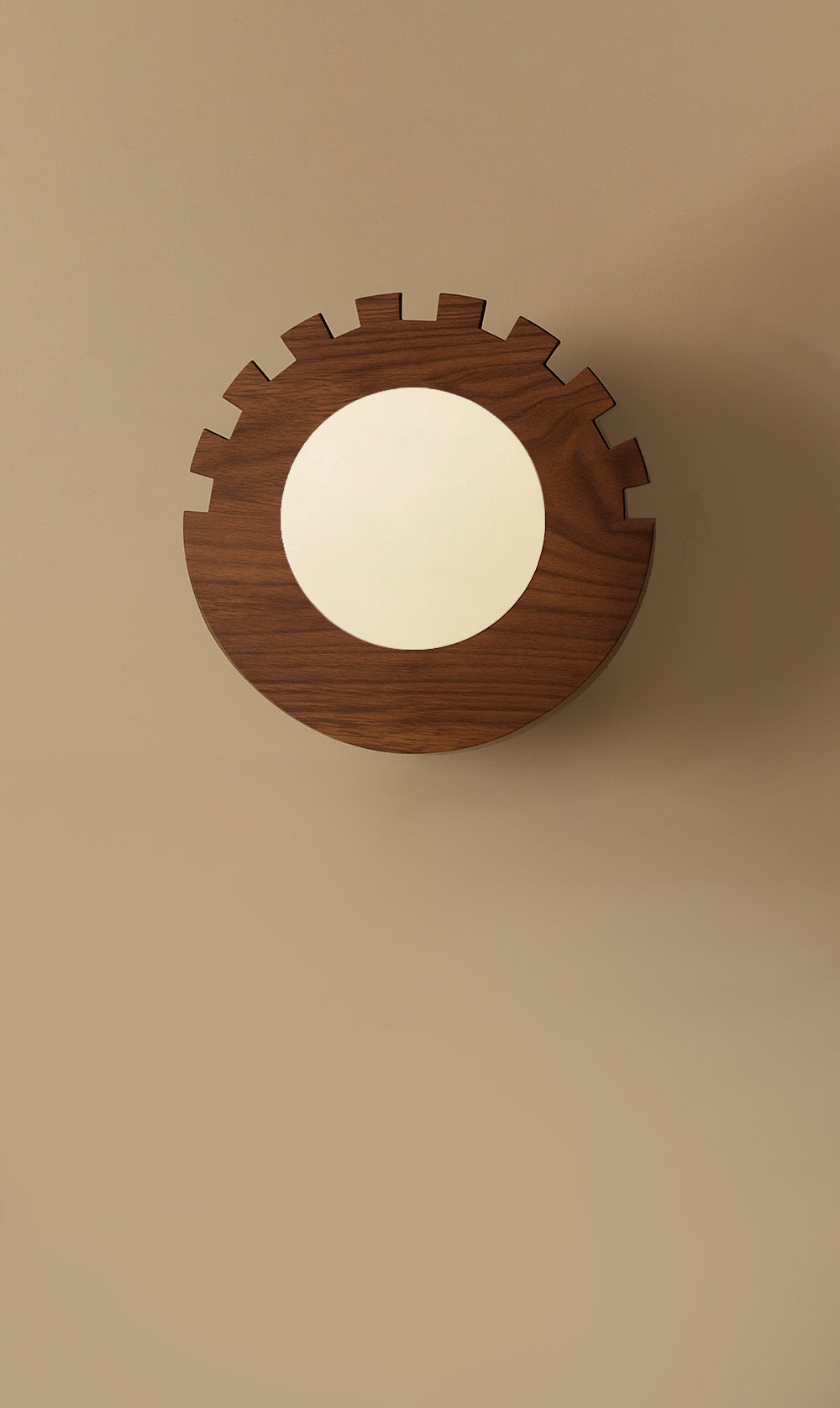 Checkered Disc Wall Sconce  - Walnut