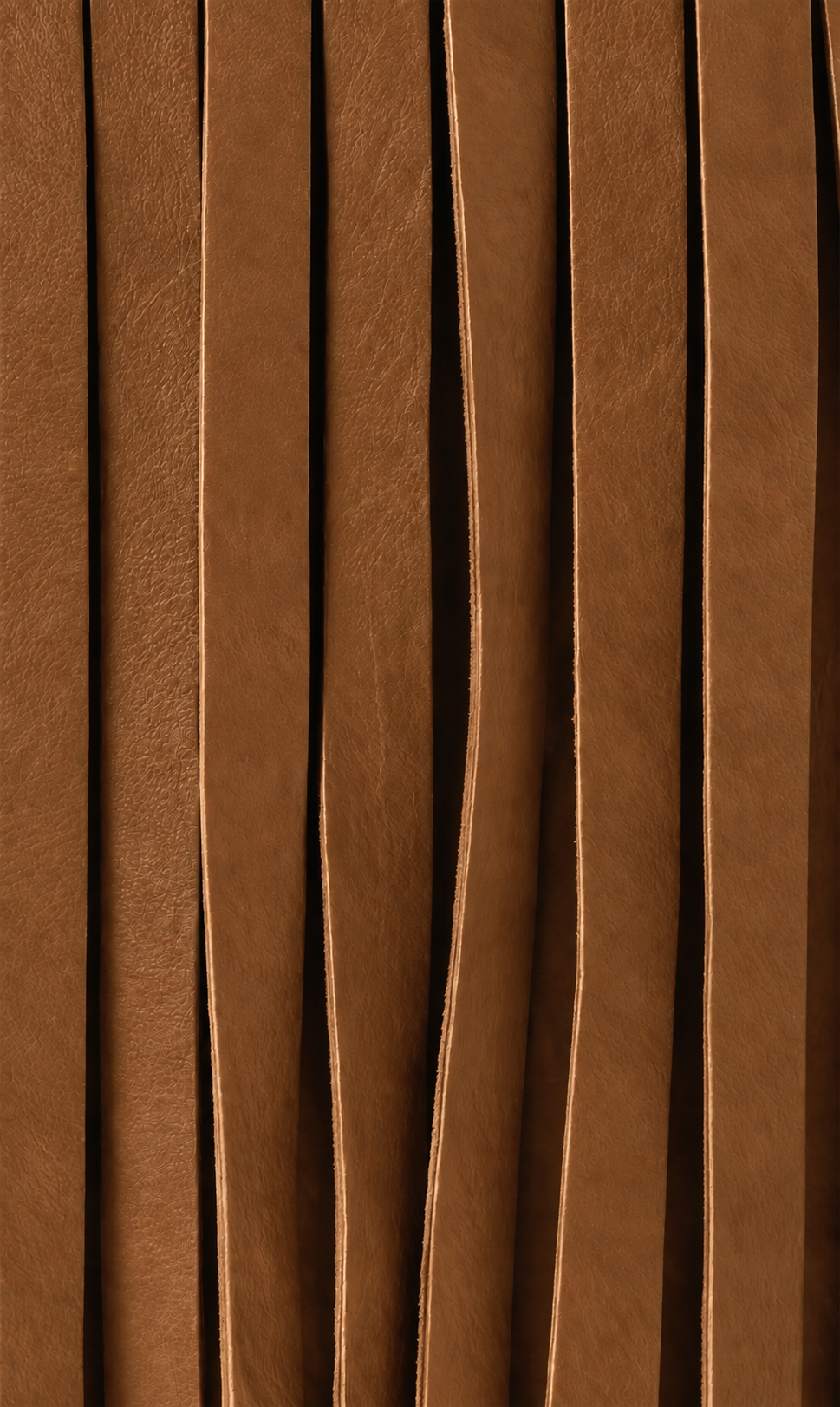 Kora Fringe Leather Ottoman - Camel