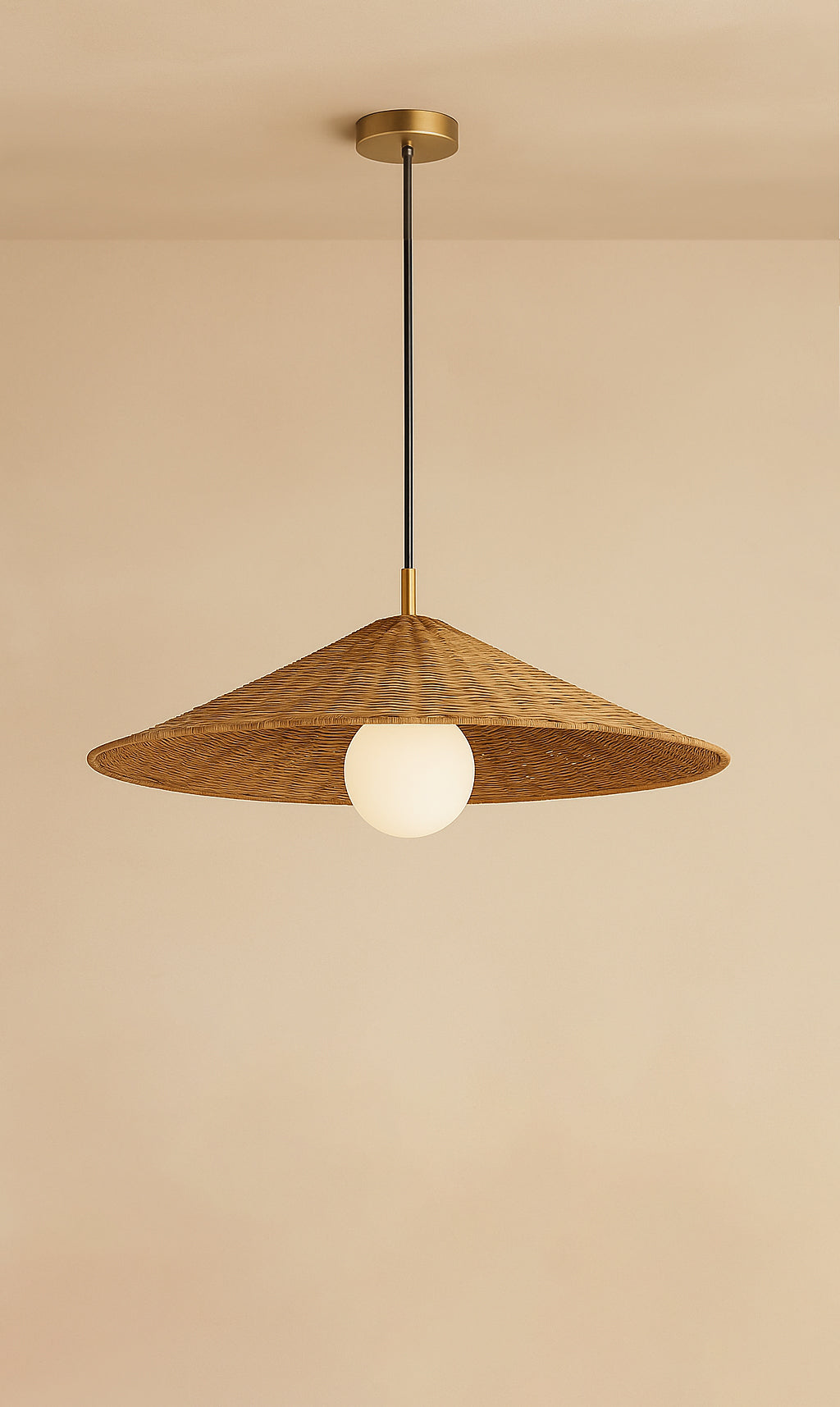 Ada Rattan Cone Pendant