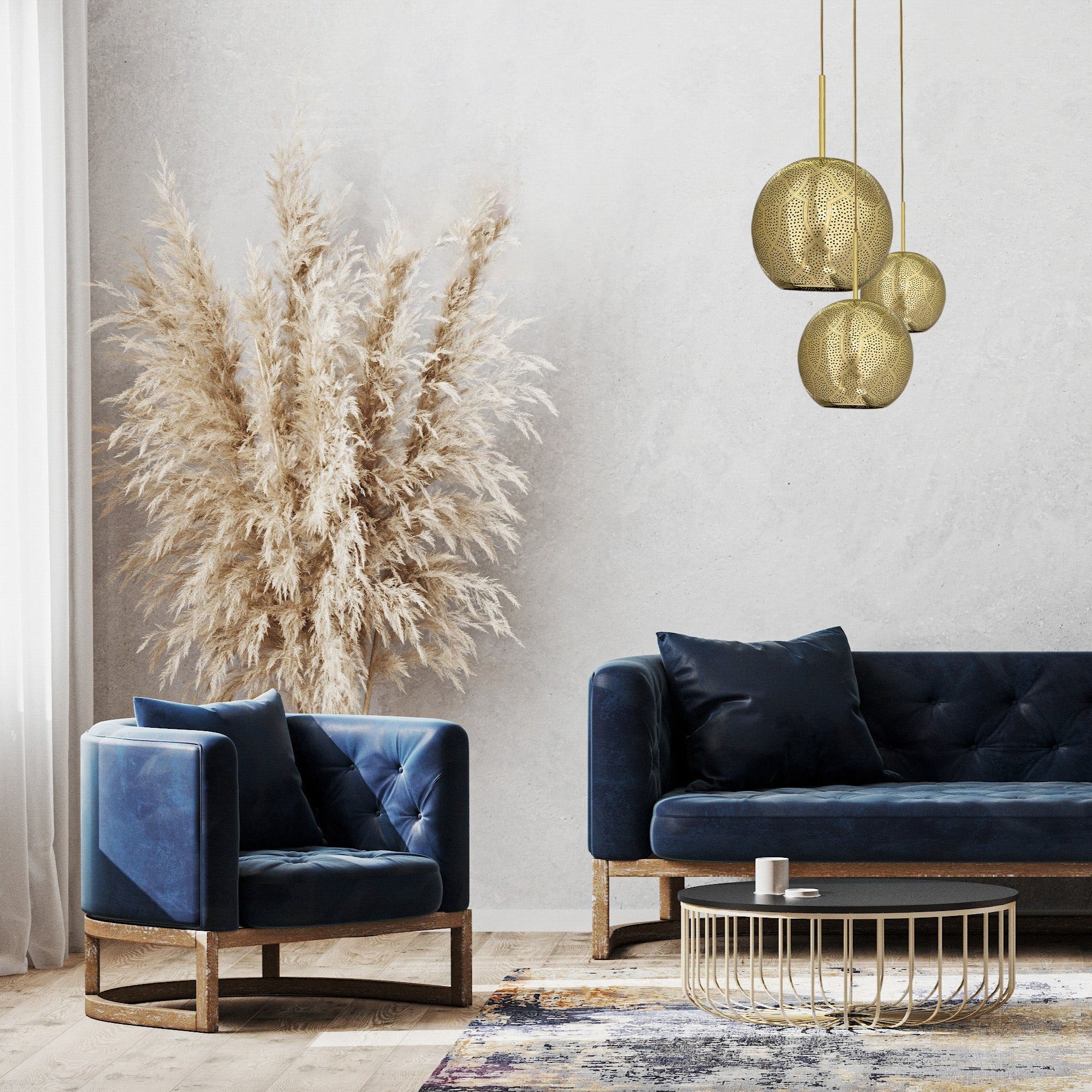 Dounia Home Aria Chandelier | Polished Brass | Shade Sizes 8", 10", 12"