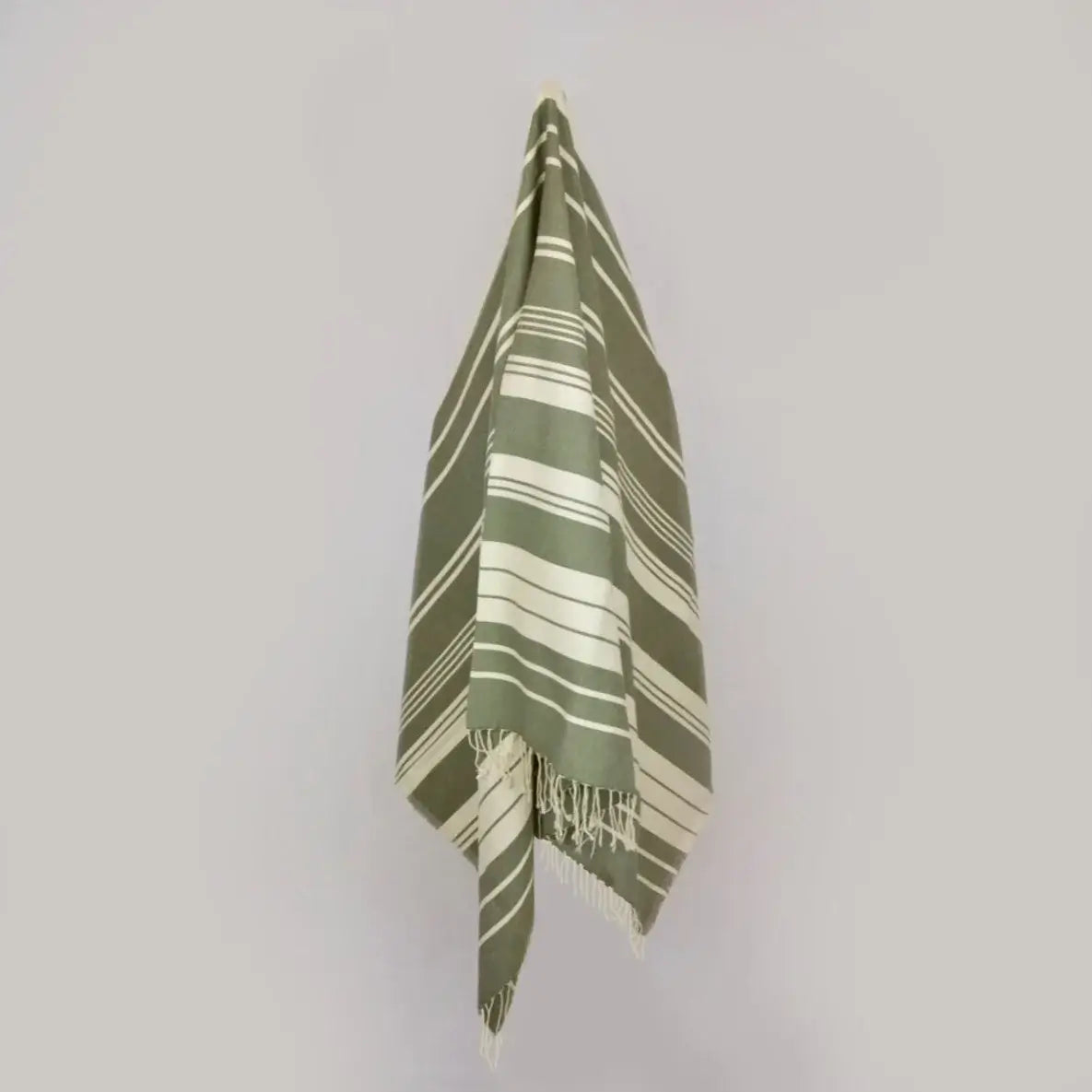 Dounia home Bath /beach towel in Sage /ivory made of Cotton, Model: Taj