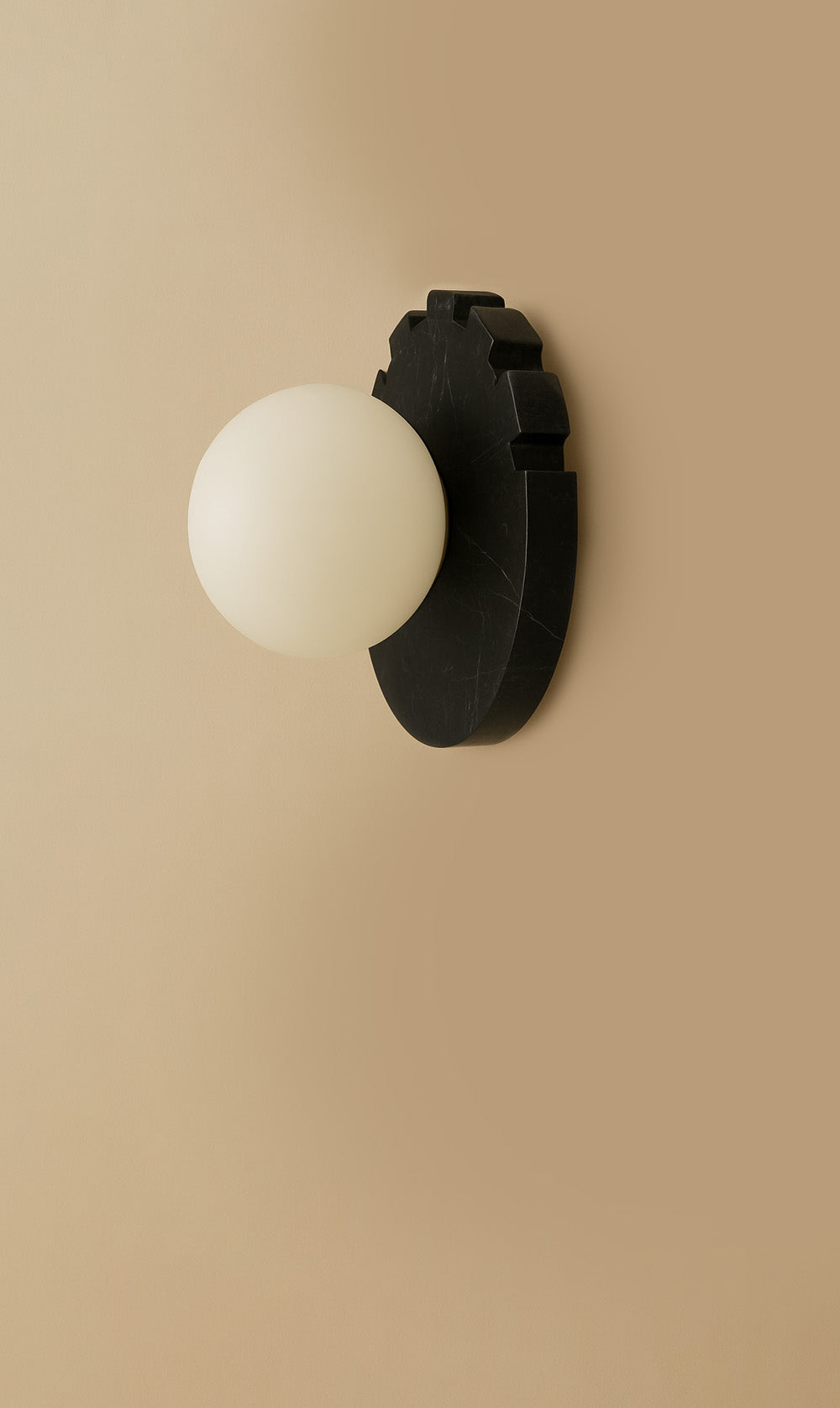 Checkered Disc Wall Sconce - Black Marble