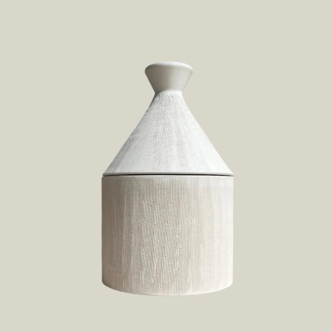 Dounia home Candle in Ivory made of Clay, Model: marrakech